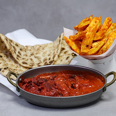 Butter Chicken Curry With Chips & Naan